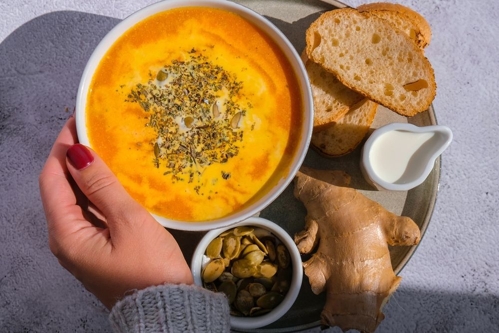 Crema de Calabaza, Zanahoria, Jengibre y Cúrcuma​
